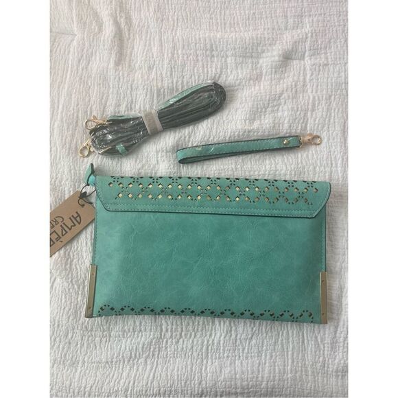 NWT The Ana Laser Cut Messenger Clutch Wristlet Crossbody - Picture 5 of 7